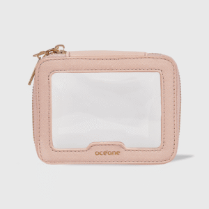 mini necessaire nude com transparencia crystal case