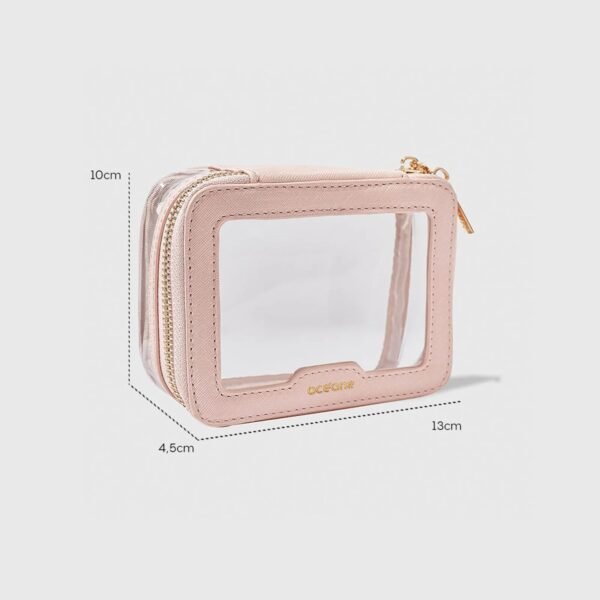mini necessaire nude com transparencia crystal case