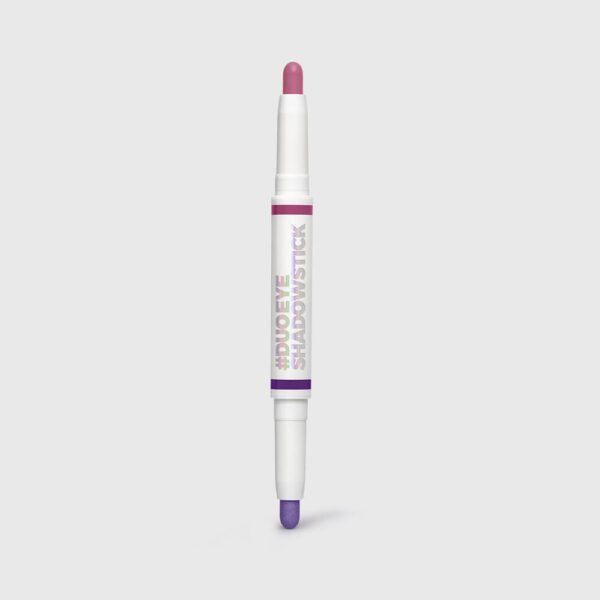 sombra em bastão dupla rosa e violeta larissa manoela by océane duo eyeshadow stick pink sky and mettalic violet 2,4g