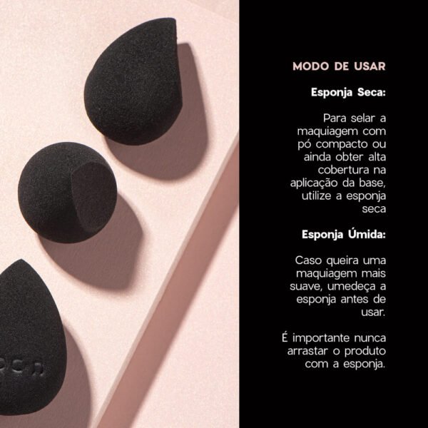 esponja de maquiagem flat drop océane edition