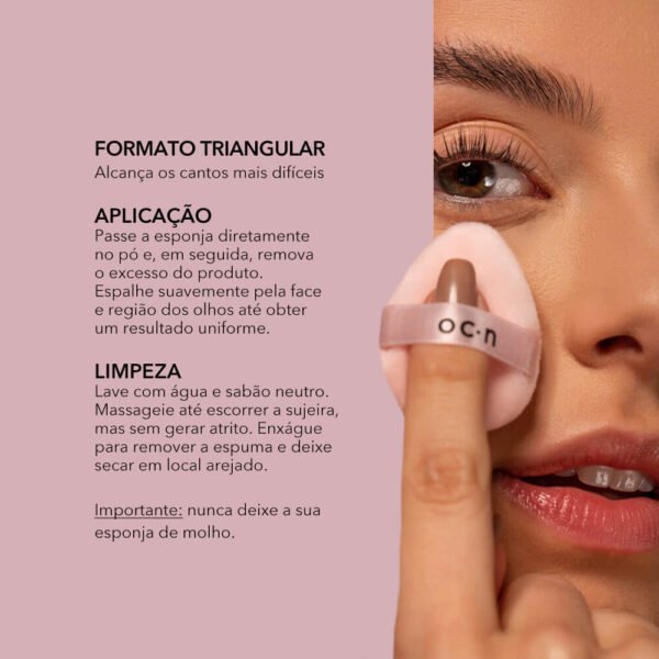 mini esponja para acabamento rosa – mini powder puff océane edition