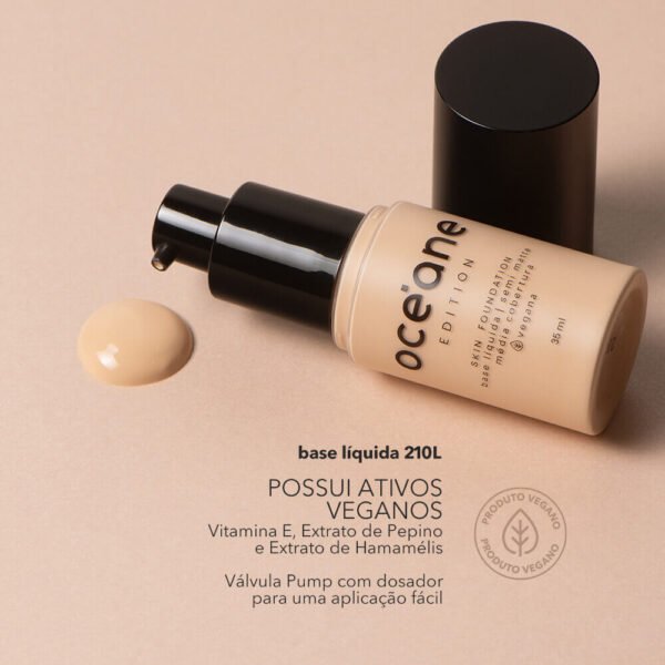 base líquida clara semi matte – skin foundation 210l océane edition 35ml