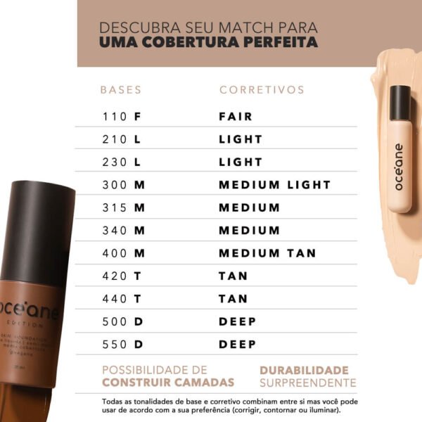 base líquida clara semi matte – skin foundation 210l océane edition 35ml