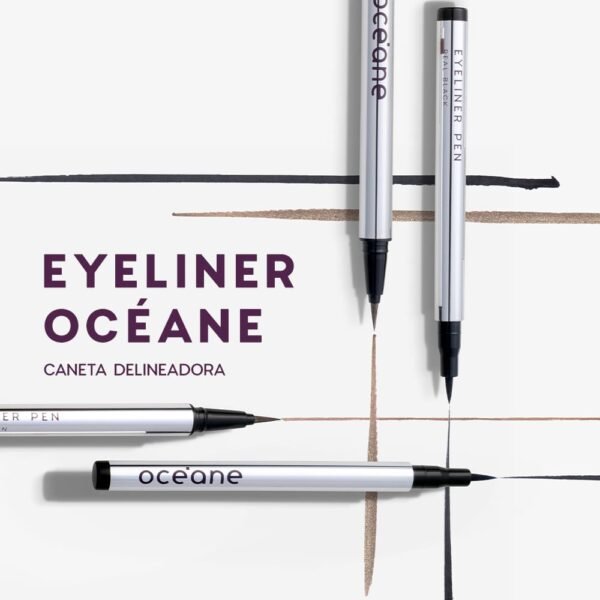 caneta delineadora de olhos preta eyeliner real black océane purple 1,8g