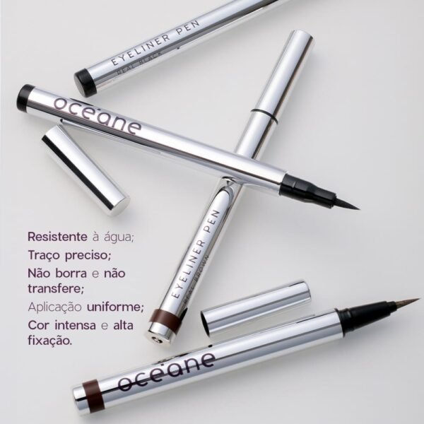 caneta delineadora de olhos preta eyeliner real black océane purple 1,8g
