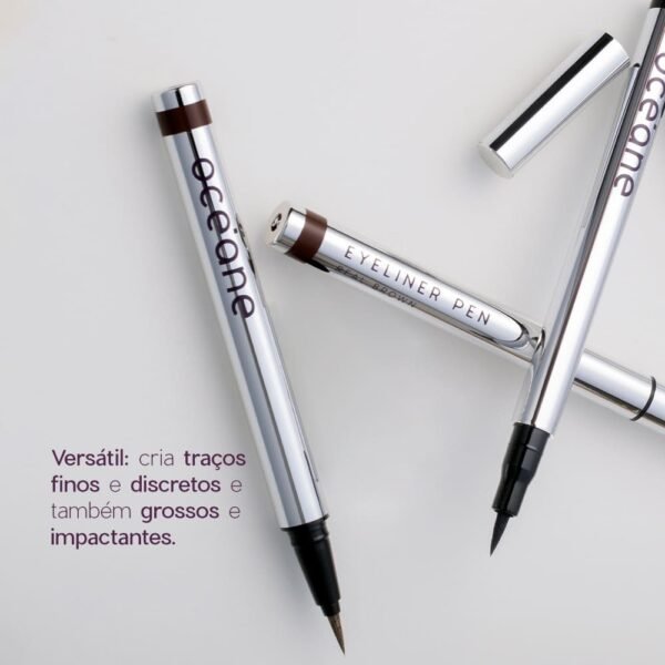 caneta delineadora de olhos preta eyeliner real black océane purple 1,8g