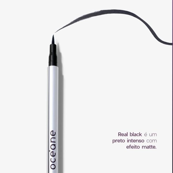 caneta delineadora de olhos preta eyeliner real black océane purple 1,8g