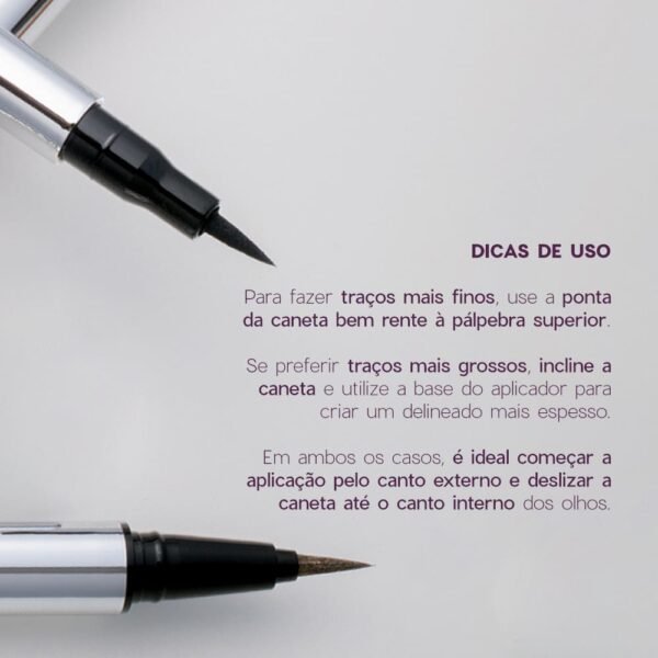 caneta delineadora de olhos preta eyeliner real black océane purple 1,8g