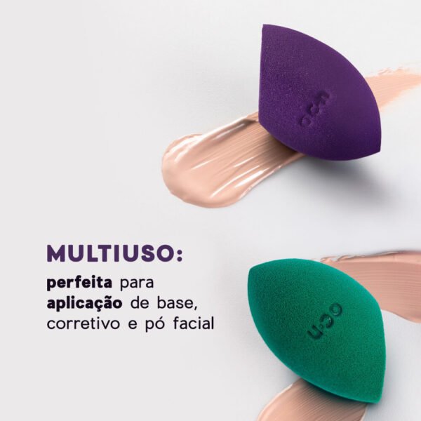 esponja de maquiagem flat blend roxa océane purple