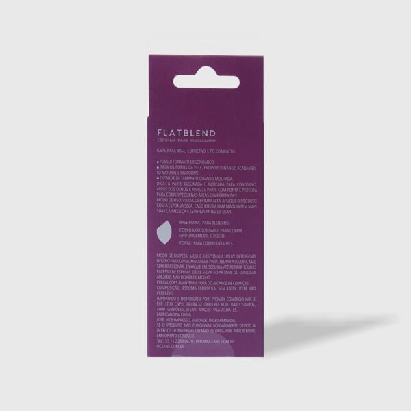 esponja de maquiagem flat blend roxa océane purple