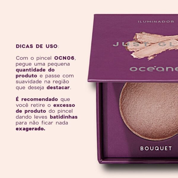 iluminador rosa just glow bouquet océane purple 6,5g