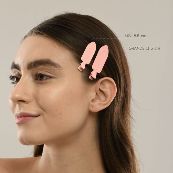 mini presilha de cabelo rosa hair clip océane edition 2un