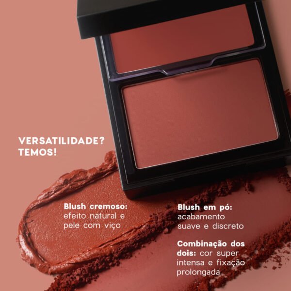 blush cremoso e em pó terracota – duo blush chilly paint océane edition 10,2g