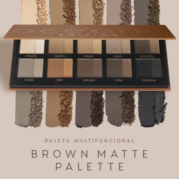 paleta multifuncional brown matte palette océane edition 22g